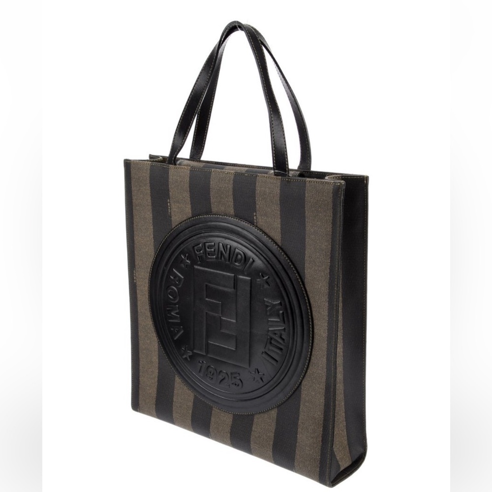 Trimmed Fendi Pequin Logo Tote